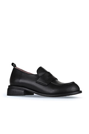 Bueno Shoes Siyah Deri Kadın Loafer 01wz6804