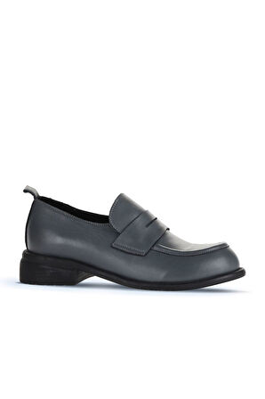 Bueno Shoes Gri Deri Kadın Loafer 01wz6804