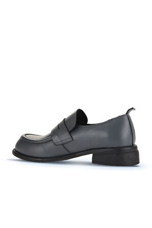 Bueno Shoes Gri Deri Kadın Loafer 01wz6804