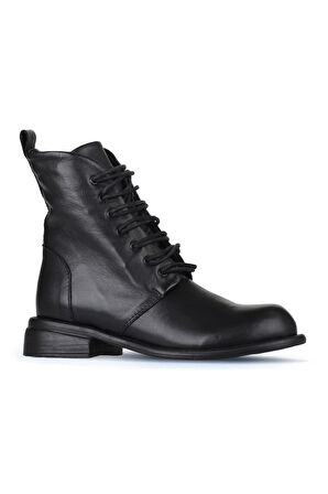 Bueno Shoes Siyah Deri Kadın Düz Bot 01wz6805