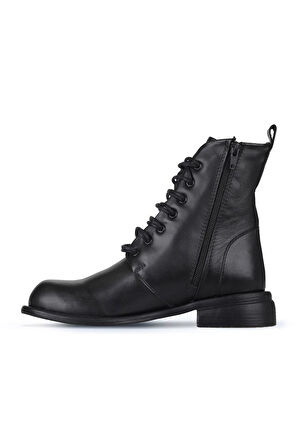 Bueno Shoes Siyah Deri Kadın Düz Bot 01wz6805