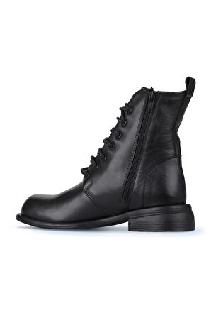Bueno Shoes Siyah Deri Kadın Düz Bot 01wz6805