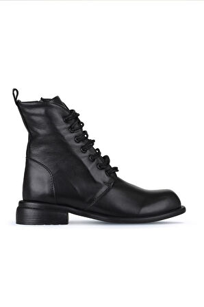 Bueno Shoes Siyah Deri Kadın Düz Bot 01wz6805