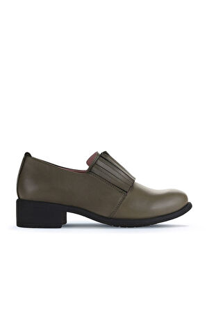 Bueno Shoes Haki Deri Kadın Klasik Ayakkabı 01wz7403