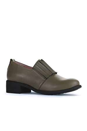 Bueno Shoes Haki Deri Kadın Klasik Ayakkabı 01wz7403