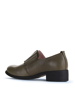Bueno Shoes Haki Deri Kadın Klasik Ayakkabı 01wz7403