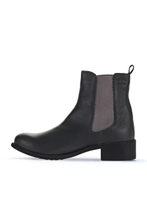 Bueno Shoes Gri Koyu Deri Kadın Topuklu Bot 01wz7404