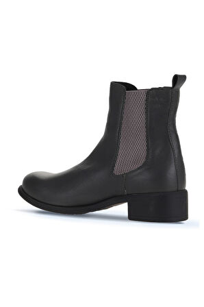 Bueno Shoes Gri Koyu Deri Kadın Topuklu Bot 01wz7404