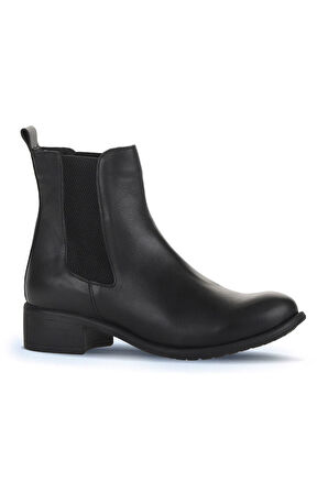 Bueno Shoes Siyah Deri Kadın Topuklu Bot 01wz7404
