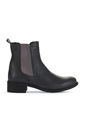 Bueno Shoes Gri Koyu Deri Kadın Topuklu Bot 01wz7404