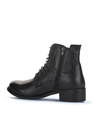 Bueno Shoes Siyah Deri Kadın Topuklu Bot 01wz7405