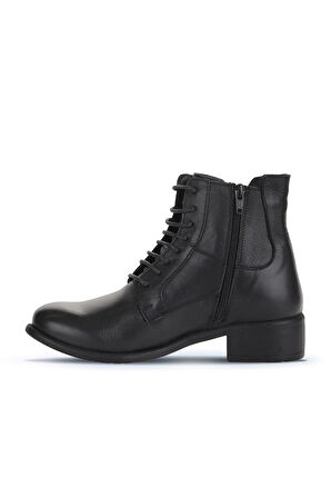 Bueno Shoes Siyah Deri Kadın Topuklu Bot 01wz7405