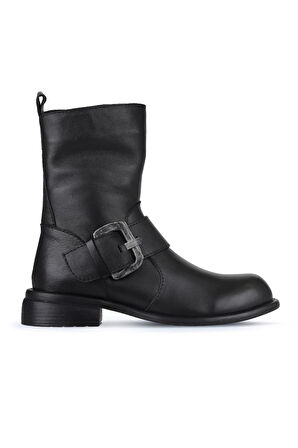 Bueno Shoes Siyah Deri Kadın Düz Bot 01wz6800