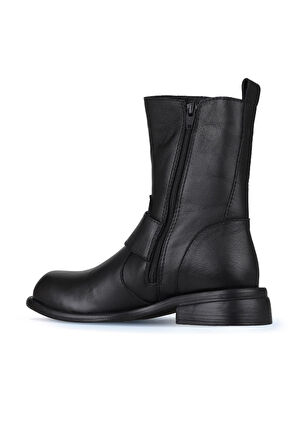 Bueno Shoes Siyah Deri Kadın Düz Bot 01wz6800