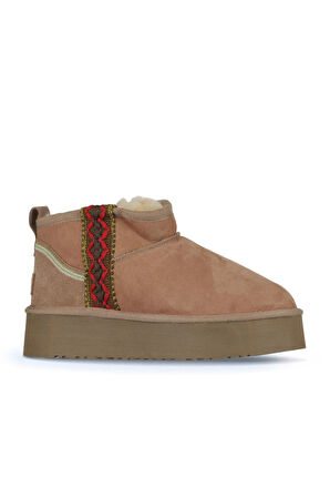 Bueno Shoes Sahra Süet Kadın Dolgu Topuklu Bot 05ag2094054