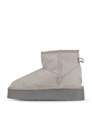 Bueno Shoes Bej Süet Kadın Dolgu Topuklu Bot 05ag2034054
