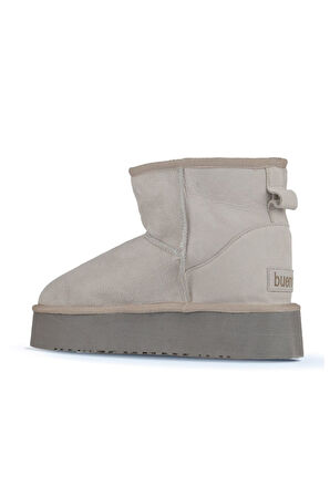 Bueno Shoes Bej Süet Kadın Dolgu Topuklu Bot 05ag2034054
