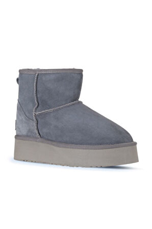 Bueno Shoes Mavi Süet Kadın Dolgu Topuklu Bot 05ag2034054