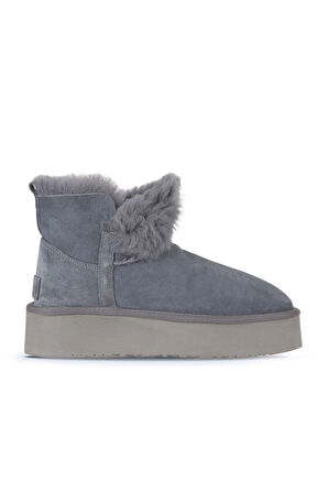 Bueno Shoes Mavi Süet Kadın Dolgu Topuklu Bot 05ag2104054