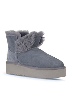 Bueno Shoes Mavi Süet Kadın Dolgu Topuklu Bot 05ag2104054