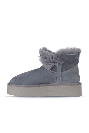 Bueno Shoes Mavi Süet Kadın Dolgu Topuklu Bot 05ag2104054