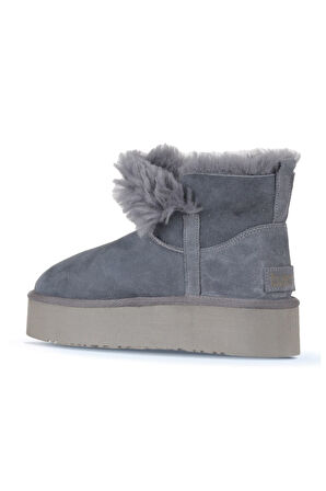 Bueno Shoes Mavi Süet Kadın Dolgu Topuklu Bot 05ag2104054