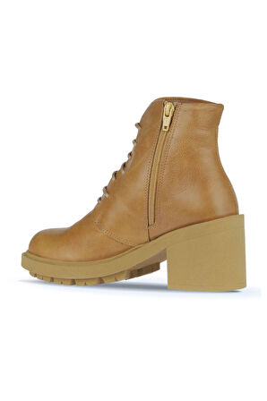 Bueno Shoes Sarı Deri Kadın Topuklu Bot 01wz7904