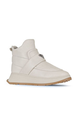 Bueno Shoes Bej Deri Kadın Dolgu Topuklu Bot 01wa7403-502