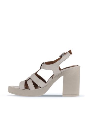 Bueno Shoes Gri Deri Kadın Topuklu Sandalet 01wa1600