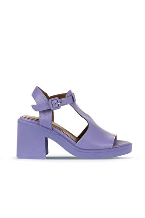 Bueno Shoes Lila Deri Kadın Topuklu Sandalet 01wa1702