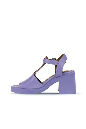 Bueno Shoes Lila Deri Kadın Topuklu Sandalet 01wa1702
