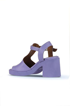 Bueno Shoes Lila Deri Kadın Topuklu Sandalet 01wa1702