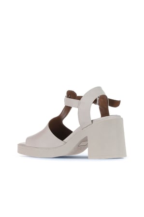 Bueno Shoes Gri Deri Kadın Topuklu Sandalet 01wa1702