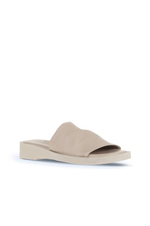 Bueno Shoes Krem Deri Kadın Düz Terlik 01wy2902