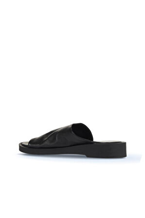 Bueno Shoes Siyah Deri Kadın Düz Terlik 01wy2902