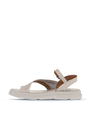 Bueno Shoes Gri Deri Kadın Parmak Arası Sandalet 01wa2602