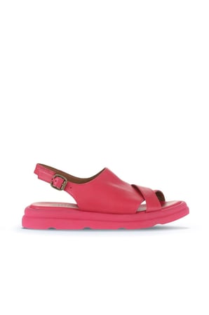 Bueno Shoes Fuşya Deri Kadın Dolgu Topuklu Sandalet 01wa2605