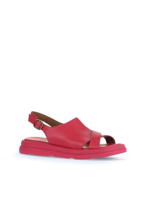 Bueno Shoes Fuşya Deri Kadın Dolgu Topuklu Sandalet 01wa2605