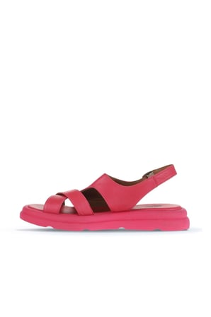Bueno Shoes Fuşya Deri Kadın Dolgu Topuklu Sandalet 01wa2605