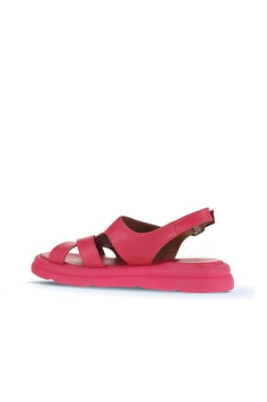 Bueno Shoes Fuşya Deri Kadın Dolgu Topuklu Sandalet 01wa2605