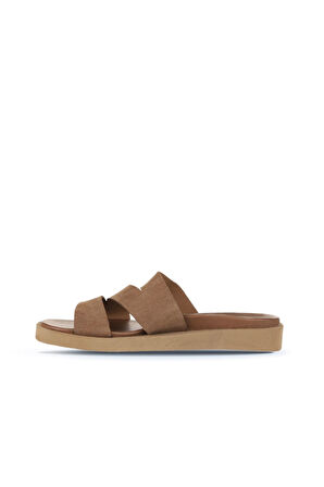 Bueno Shoes Taba Alf Süet Kadın Düz Terlik 01wa5406