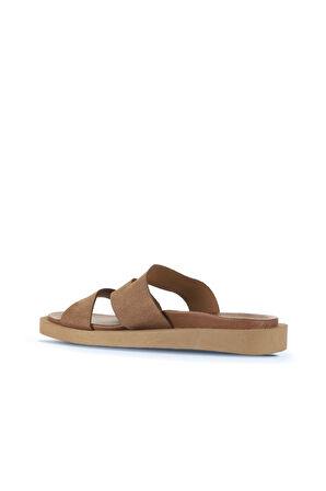 Bueno Shoes Taba Alf Süet Kadın Düz Terlik 01wa5406