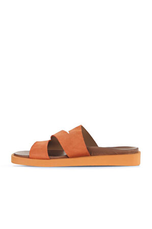Bueno Shoes Turuncu Alf Süet Kadın Düz Terlik 01wa5406