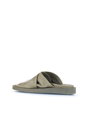 Bueno Shoes Haki Deri Kadın Düz Terlik 01ws2810