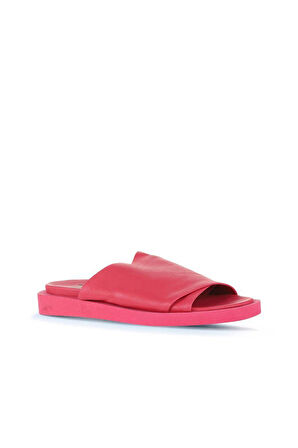 Bueno Shoes Fuşya Deri Kadın Düz Terlik 01ws2810