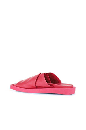 Bueno Shoes Fuşya Deri Kadın Düz Terlik 01ws2810