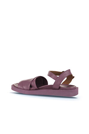 Bueno Shoes Mor Deri Kadın Düz Sandalet 01ws2812