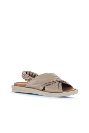 Bueno Shoes Gri Deri Kadın Sandalet 01wu3309