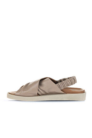 Bueno Shoes Gri Deri Kadın Sandalet 01wu3309