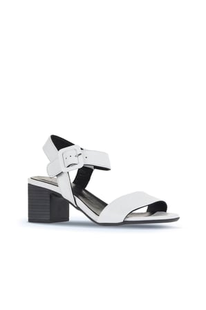 Bueno Shoes Beyaz Deri Kadın Topuklu Sandalet 01wa2805